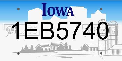 1EB5740 Iowa License Plate