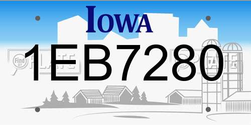 1EB7280 Iowa License Plate
