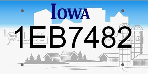 1EB7482 Iowa License Plate