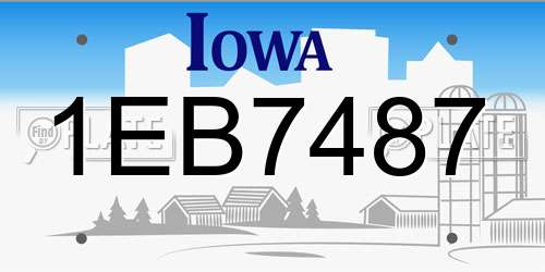 1EB7487 Iowa License Plate