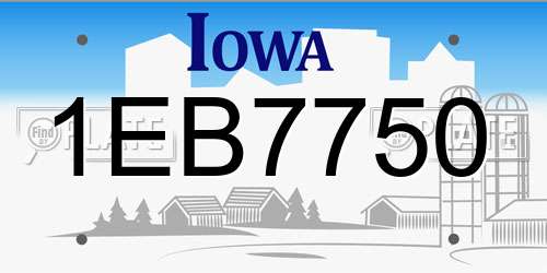 1EB7750 Iowa License Plate