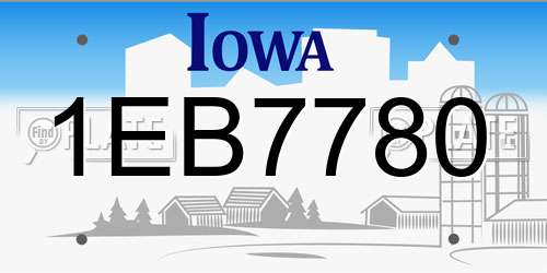 1EB7780 Iowa License Plate