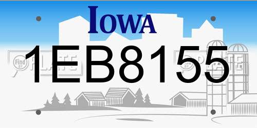 1EB8155 Iowa License Plate