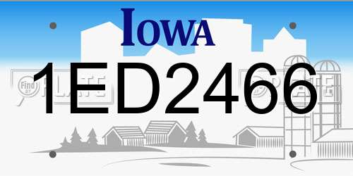 1ED2466 Iowa License Plate