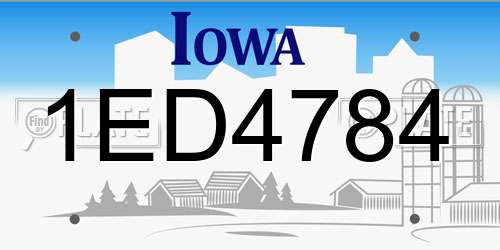 1ED4784 Iowa License Plate