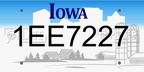 1EE7227 Iowa License Plate