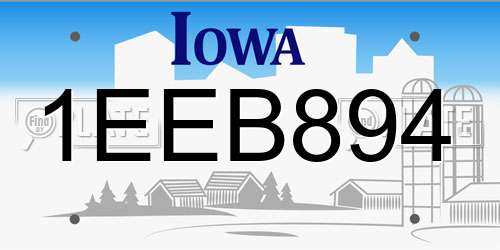1EEB894 Iowa License Plate