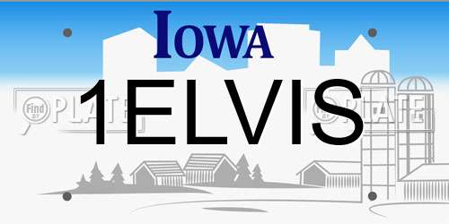1ELVIS Iowa License Plate