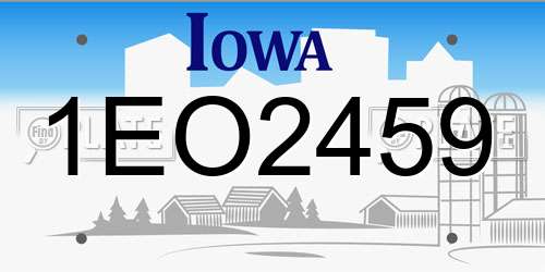1EO2459 Iowa License Plate