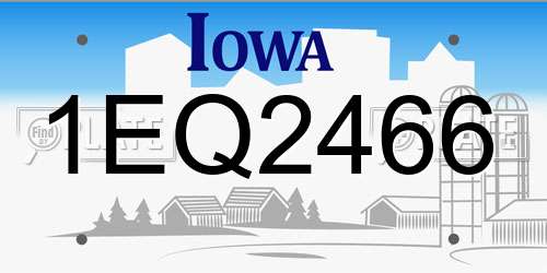 1EQ2466 Iowa License Plate
