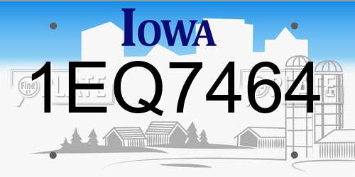 1EQ7464 Iowa License Plate