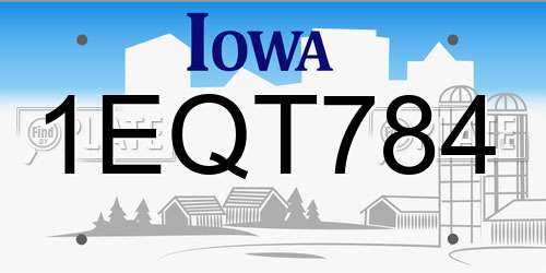 1EQT784 Iowa License Plate