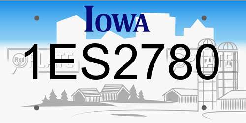 1ES2780 Iowa License Plate