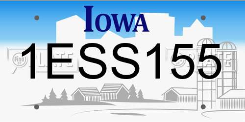1ESS155 Iowa License Plate
