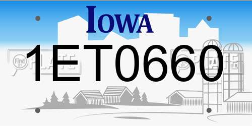 1ET0660 Iowa License Plate