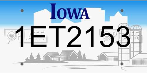 1ET2153 Iowa License Plate