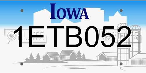 1ETB052 Iowa License Plate
