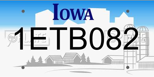 1ETB082 Iowa License Plate