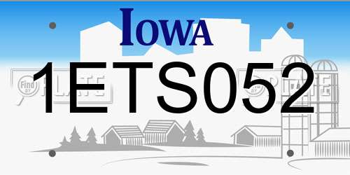 1ETS052 Iowa License Plate