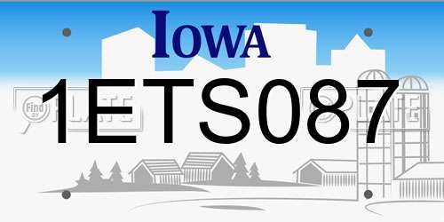 1ETS087 Iowa License Plate
