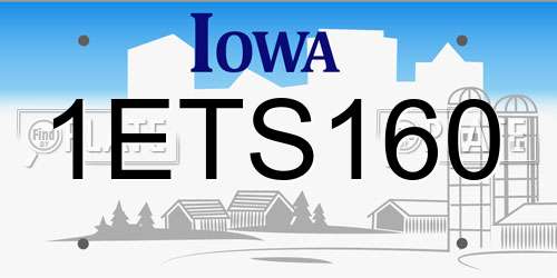 1ETS160 Iowa License Plate