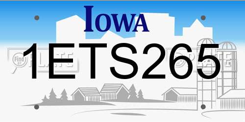 1ETS265 Iowa License Plate