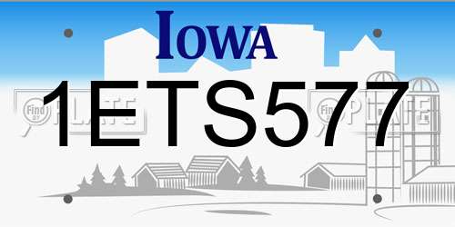 1ETS577 Iowa License Plate