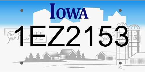 1EZ2153 Iowa License Plate