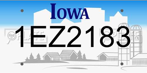 1EZ2183 Iowa License Plate
