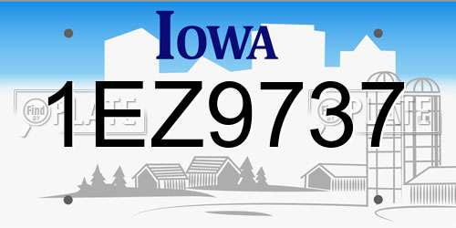 1EZ9737 Iowa License Plate