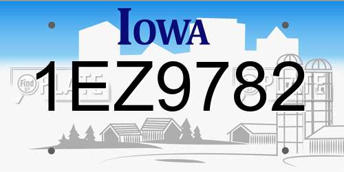1EZ9782 Iowa License Plate