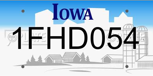 1FHD054 Iowa License Plate