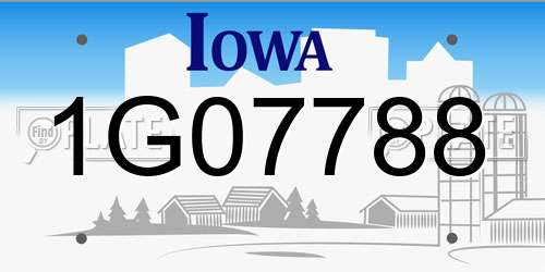 1G07788 Iowa License Plate