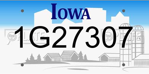 1G27307 Iowa License Plate