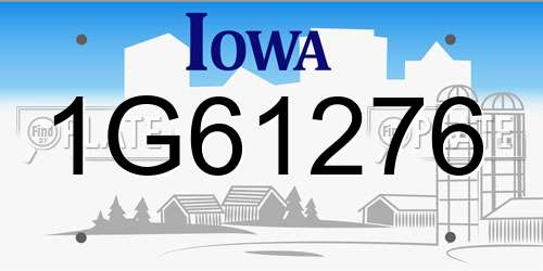1G61276 Iowa License Plate