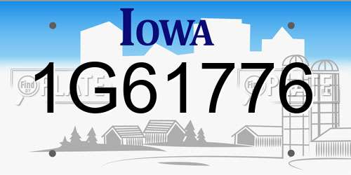 1G61776 Iowa License Plate