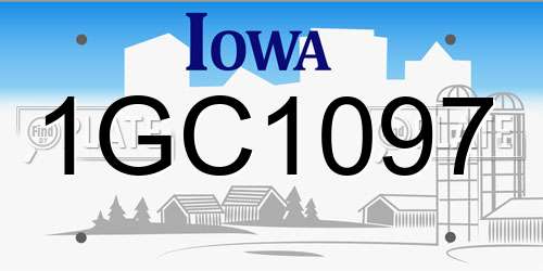 1GC1097 Iowa License Plate