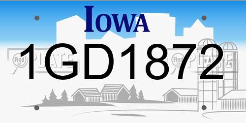 1GD1872 Iowa License Plate