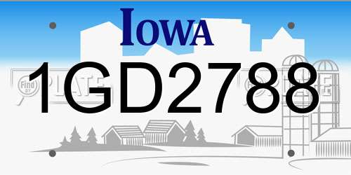 1GD2788 Iowa License Plate