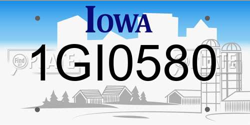 1GI0580 Iowa License Plate