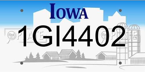 1GI4402 Iowa License Plate