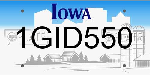 1GID550 Iowa License Plate