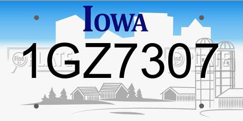 1GZ7307 Iowa License Plate