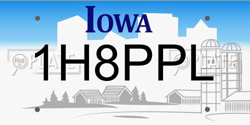 1H8PPL Iowa License Plate