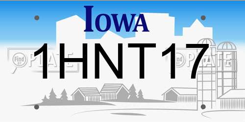1HNT17 Iowa License Plate