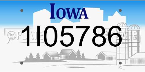 1I05786 Iowa License Plate