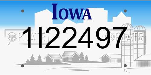 1I22497 Iowa License Plate