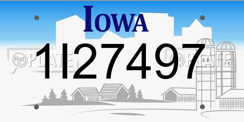 1I27497 Iowa License Plate