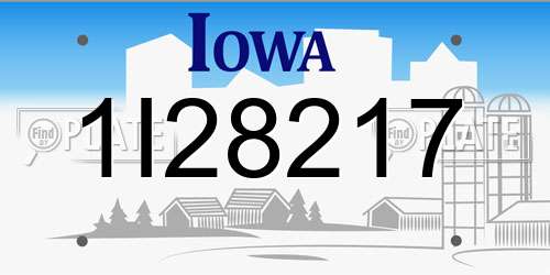 1I28217 Iowa License Plate