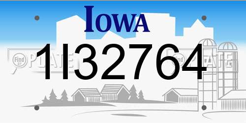 1I32764 Iowa License Plate